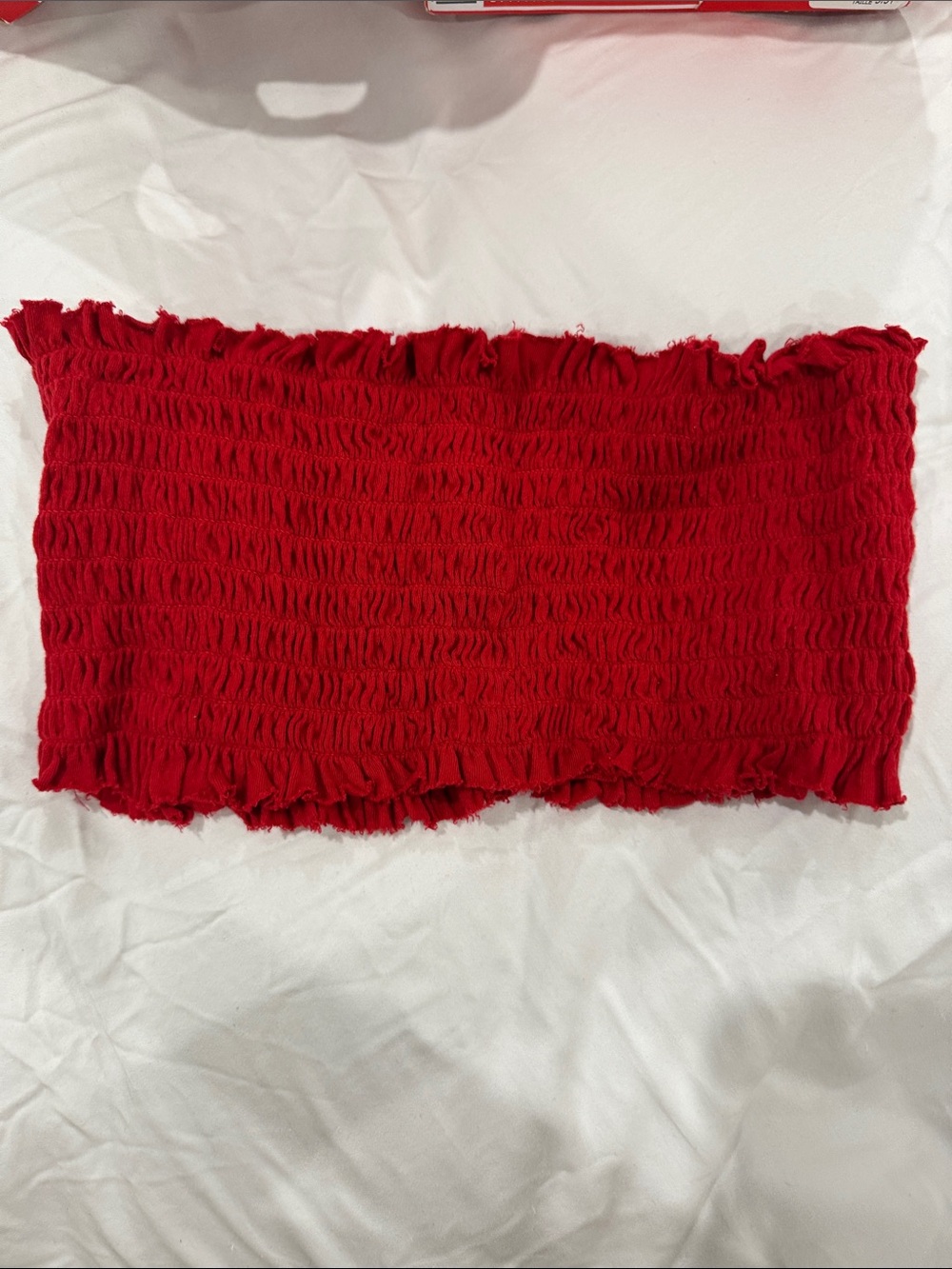 Red Smocked Tube Top